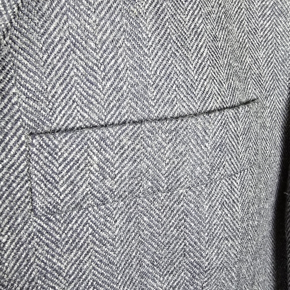 Joseph & Feiss Men's Classic Gray Herringbone Blazer 100% Lambswool Size 50R - Picture 5 of 11